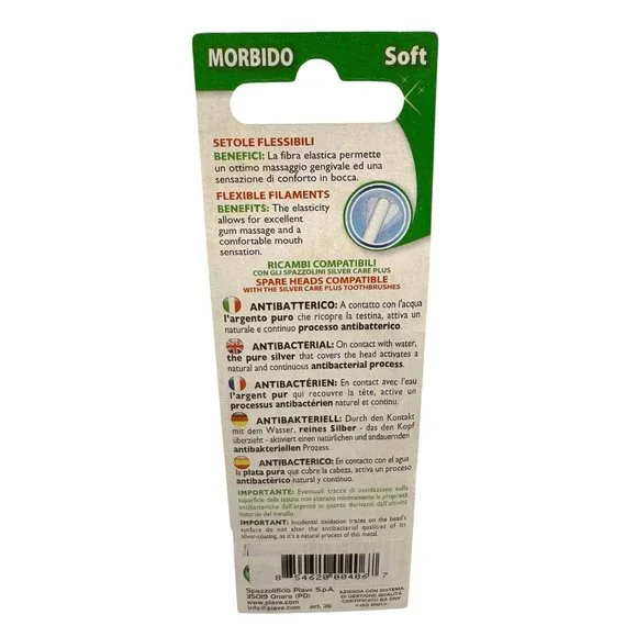 SilverCare Plus Flexible 2-Pc Toothbrush Spare Heads Soft Lot of 12 Packs